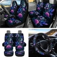 thumbnail image 3 of Jeiento Purple Rose Hummingbird Car Seat Cover Set, Auto Steering Wheel Cover Seat Belt Strap Trash Bag Air Vent Storage Organizer Rear View Mirror Cover Coasters Keychain for Women, 3 of 6