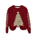 thumbnail image 5 of Uootdi Gift Christmas Sweatshirts for Women Cute christmas tree Santa Claus Printed Crewneck Long Sleeve Sweatshirt Winter Casual Xmas Pullover Tops, 5 of 7