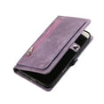 thumbnail image 6 of Allytechgroup Wallet Case for iPhone 16 Plus, [9 Card Slots] [Zipper Pocket] Luxury PU Leather Kickstand Magnetic Clasp Cover with Shoulder Strap & Hand Strap, Shockproof Anti-Fall Case, Purple, 6 of 10