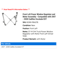 thumbnail image 2 of Front Left Power Window Regulator and Motor Assembly - Compatible with 2007 - 2008 Cadillac Escalade EXT, 2 of 2