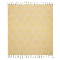 Ox Bay Yellow Honeycomb Hexagon Ultra-Soft Turkish Cotton Adult Throw Blanket, 50" x 60'