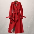 thumbnail image 2 of Women's Mid-length Trench Coat Autumn Long Windbreaker, 2 of 5