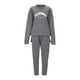 thumbnail image 2 of Gibobby Conjuntos de sudadera con bloques Conjunto deportivo de forro polar con capucha para mujer, sudadera con bolsillo y pantalón largo(Gris,M), 2 of 3