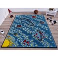 thumbnail image 2 of Ladole Rugs Universe Theme Innovative Indoor Kids Area Rug Carpet in Blue and Yellow, 6x9 (6'2" x 9'2", 190cm x 280cm), 2 of 4