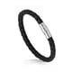 thumbnail image 1 of 5 pulseras de cuero trenzado negro, pulsera de cuero para hombre con cierre magnético de acero inoxidable, piel de vaca auténtica brillante., 1 of 4