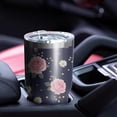thumbnail image 5 of 30oz Pioneer Flower Floral Print Pattern Tumbler, Double Wall Vacuum Insulated Cup, BPA-Free Leak Proof Lid & Reusable Straws, Hot 12h, Cold 34h, 5 of 6