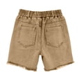 thumbnail image 6 of WQNVRNR Girls Jean Shorts- Distressed Ripped Vintage Casual High Waist Denim Shorts with Pockets Khaki Size 5, 6 of 9