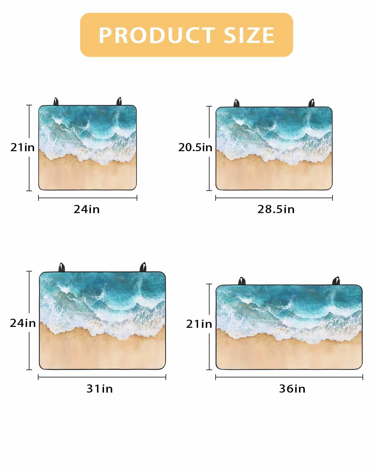 nqOlkjepod Large Induction Cooktop Protector Mat 36"x21", Teal Ocean Waves Stove Top Covers for Electric Stove, Summer Beach Coastal Nautical Stove Burner Cover Mats, Glass Top Stove Cover