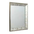 thumbnail image 2 of Tcbosik 24" x 24" Wall Mount Mirror, Antique Silver Square Mirror with Floral Accents, Decorative Display Tray, Hanging Mirror, Traditional Home Decor, 2 of 6