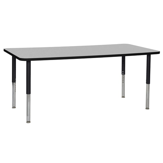 ECR4Kids 36in x 72in Rectangle Everyday T-Mold Adjustable Activity Table Grey/Black/Black - Super Leg