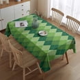 thumbnail image 2 of Green Argyle Pattern Rectangle Tablecloth 60"x84",Waterproof Polyester Rectangle Table Cloth, Wipeable Spillproof Polyester Tablecloth for Dining, Camping, Indoor and Outdoor, 2 of 5