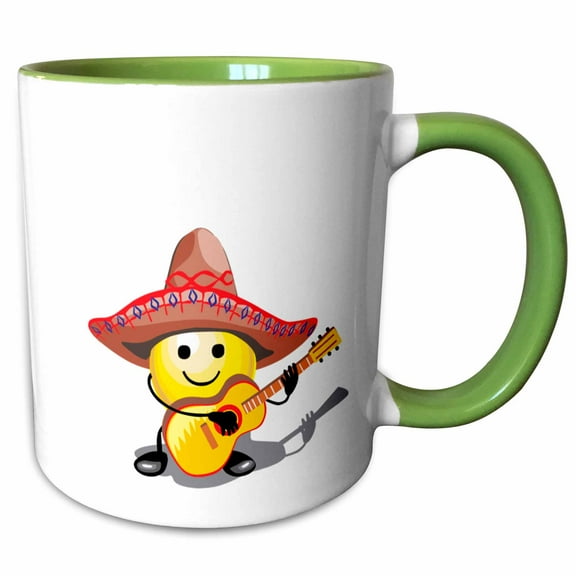3drose, Mexican Fiesta, 15oz Two-tone Green Mug