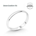 Sterling Silver Wedding Band 2mm Men or Women Bridal Ring Size 8