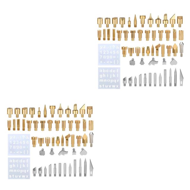 Riwesomey Juego de puntas de pluma para grabado en madera, boquillas de soldadura de pirograbado, Kit de plantillas de latón Type1 NO1 Riwesomey CBP500983