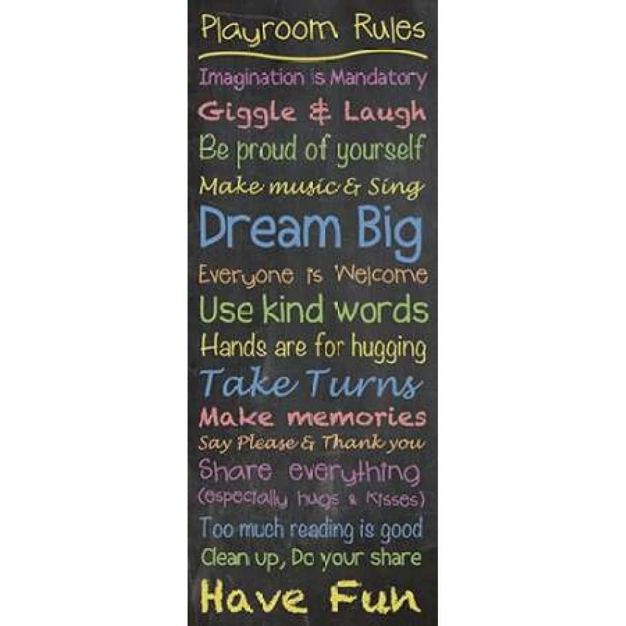 Playroom Rules Chalk Poster Print by Lauren Gibbons - Walmart.com playroom-rules-chalk-poster-print-by-lauren-gibbons-walmart-com