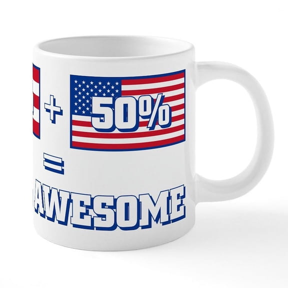 CafePress - 50% Puerto Rican 50% Americ - 20 Oz White Ceramic Mega Mug