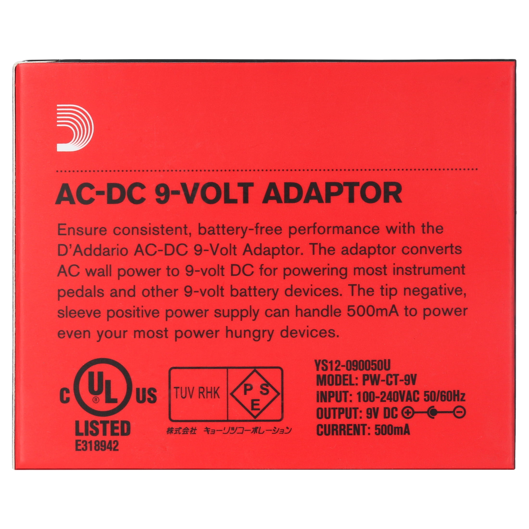 D'Addario 9-Volt Power Adapter