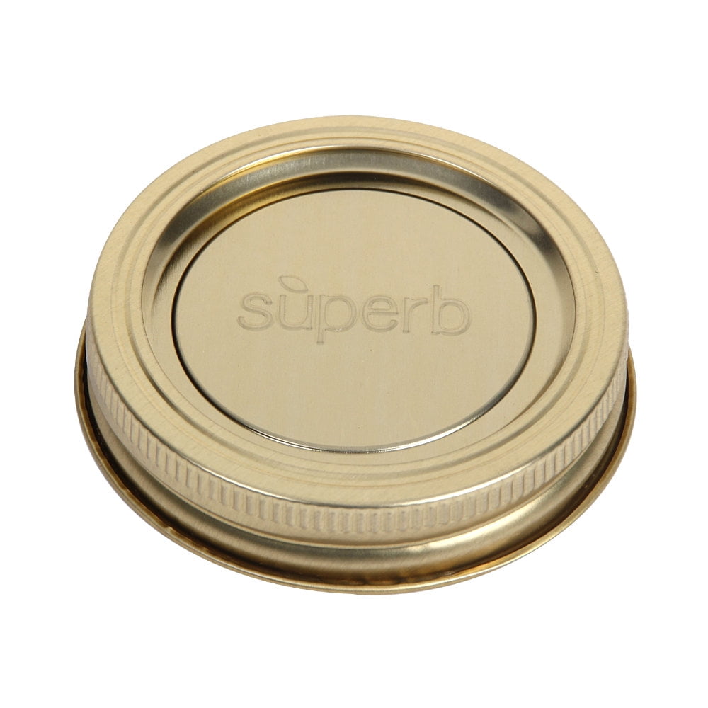 (6 pack) Superb 12-Pack Canning Jar Lids and Rings - Regular Mouth, Two-Piece Mason Jar Lids with Bands for Canning and Preserving, Fits All Brands Regular Mouth Mason Jars