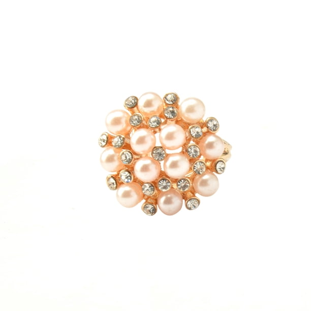Sonducket Bufanda anillo perla diseño Simple todo-fósforo flor Vintage moda decorativa joyería multiusos chal Pin regalo del Día de San Valentín Accesorios de disfraces Oro