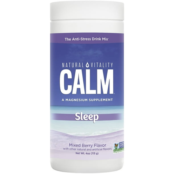 Natural Vitality Calm Sleep Powder, Magnesium Supplement, Mixed Berry