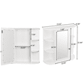 thumbnail image 3 of GZXS Wall Mounted Storage Cabinet with Mirror, Bathroom Cabinet with Open Shelves, Space-Saving Medicine Cabinet for Living Room, Laundry Room, Kitchen, White, 3 of 7