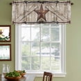thumbnail image 3 of Texas Star Vintage Curtain Valances for Windows, Kitchen Valance Window Treatments Panel 2 Pack, Brown Beige Wooden Retro Art Rod Pocket Short Curtains for Bathroom Bedroom 42 x 12 Inch, 3 of 8
