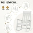 thumbnail image 4 of KINGYES Outdoor Rocking Chair Set of 2 HDPE All Weather Patio Rocker for Garden Lawn, White, 4 of 8