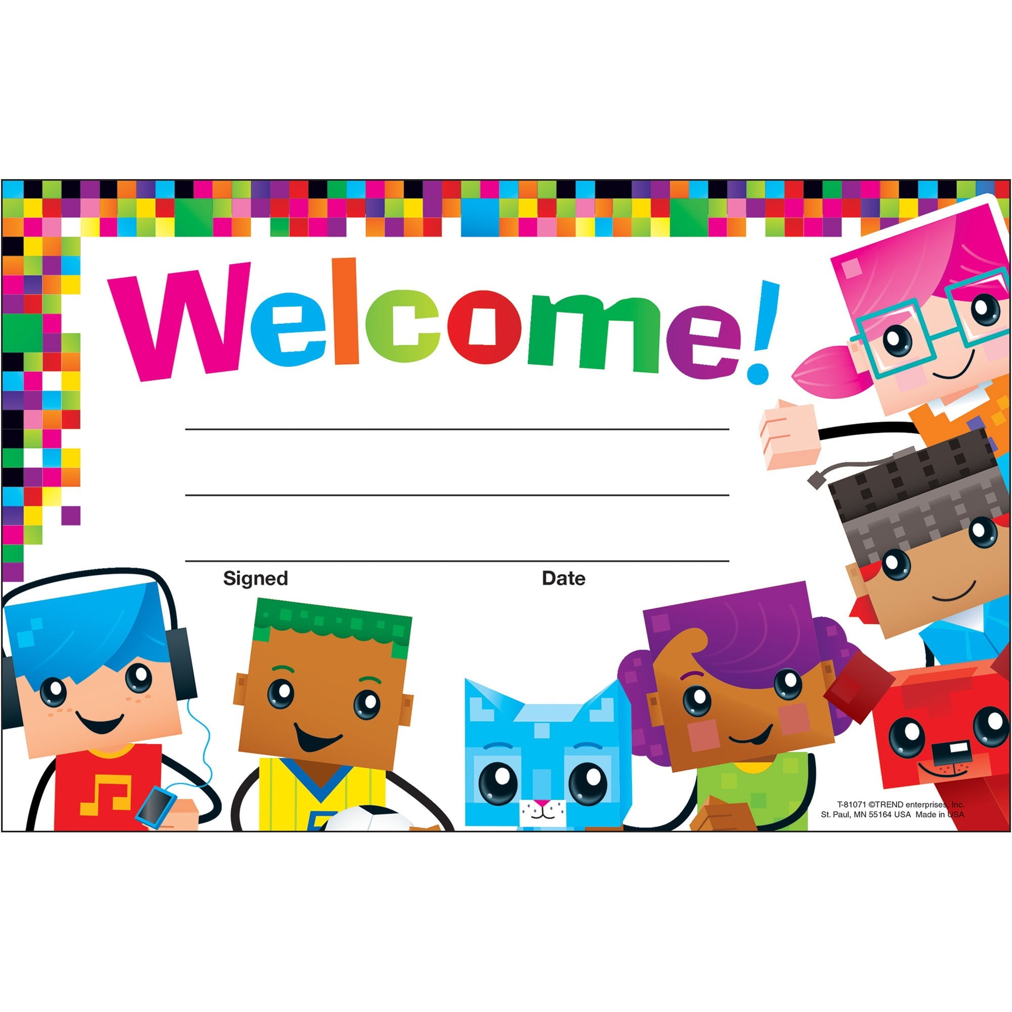 Trend, TEP81071, Welcome BlockStars Recognition Awards, 30 / Pack, Multicolor