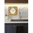 thumbnail image 2 of Infinity Instruments 9.5" Quartz Retro Square Indoor Wall Clock, Silent Mechanism, 2 of 5