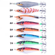 thumbnail image 3 of Cebo de pesca de camarones de madera con vientre redondo de 10 cm y 9,6 g, anzuelo de calamar de 8 colores, 3 of 3