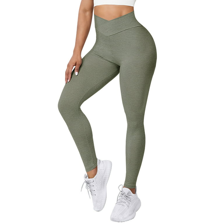 A AGROSTE Seamless Leggings for Women Booty High Waisted Workout Yoga Pants  Amplify Ruched Tights DarkGrey-L 