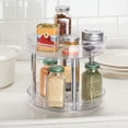 thumbnail image 2 of mDesign 2-Tier Lazy Susan, 9" Rotating Kitchen Organizer Carousel - Clear/Chrome, 2 of 8