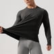 thumbnail image 4 of Ropa interior térmica para hombre, jersey liso de forro polar, cálido, cómodo, elástico, transpirable, ajustado, absorbente del sudor, ropa interior térmica deportiva, blusa de poliéster para hombre., 4 of 8