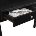 thumbnail image 5 of Pemberly Row Deluxe Two-Drawer Desk with Shelf in Black Wood Finish, 5 of 7