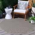 thumbnail image 2 of Safavieh Courtyard Naomi Geometric Indoor/Outdoor Area Rug, Brown/Gray, 5'3" x 5'3" Round, 2 of 10