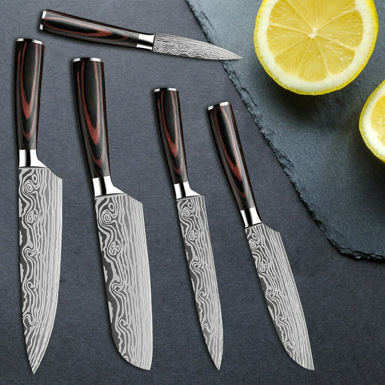 Kitchen Knifes Set, Chef's Knife,Cleaver,Knife Set,Utility Knife Multi  Purpose Vibrant Stylish Kitchen Knives, Stainless Kitchen Knife Set of 5  Pieces 