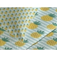 thumbnail image 4 of Ambesonne Pineapple Quilted Bedspread Set 2 Pcs, Tropical Fruit on Stripes, Twin Size, Earth Yellow Teal, 4 of 5