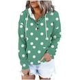 thumbnail image 2 of Sevevn Sweatshirts for Women Women's Casual Printed Blouses Button Pocket T-Shirt Long Sleeved Hooded Tops Great Gifts for Less, 2 of 3
