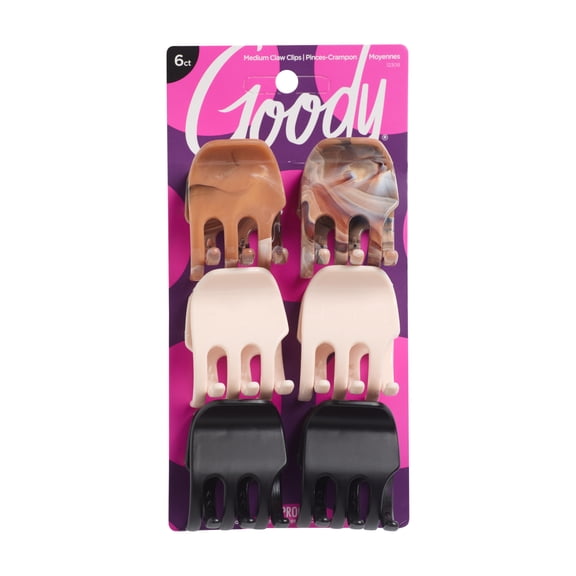 Goody Medium Claw Clips 6 Count