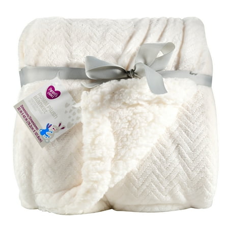 Royal Blue Receiving Blanket - Parent's Choice Royal Plush Blanket, White