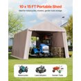 thumbnail image 2 of VEVOR Outdoor Storage Portable Shed 10x15 ft Waterproof Canopy Garage Tent 2 Doors, 2 of 9