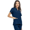 thumbnail image 3 of Hey Collection Scrubs 4-Way Stretch V-Neck Medical Scrub Top with Princess Seam, Navy, S, 3 of 4