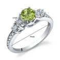 thumbnail image 3 of PEORA Peridot Solstice Ring for Women 925 Sterling Silver, Natural Gemstone Birthstone, 0.50 Carat Round Shape, Comfort Fit, Size 7, Natural Peridot Jewelry, August Birthstone Rings for Women, 3 of 4