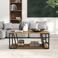 thumbnail image 2 of Gymax 40'' Coffee Table & 2-Tier Modern Farmhouse Center Table w/Storage Shelf Natural, 2 of 9