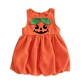 thumbnail image 2 of YUNLIUU Toddler Girl Pumpkin Dress Sleeveless Pumpkin Outfit Kids Dress up Halloween,2-3 Years,Orange-2, 2 of 5