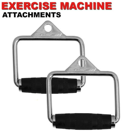 Fitness Maniac 2X Cable Handle Attachments Machine Workout D-Handle Stirrup 1 Pair Rubber Grips