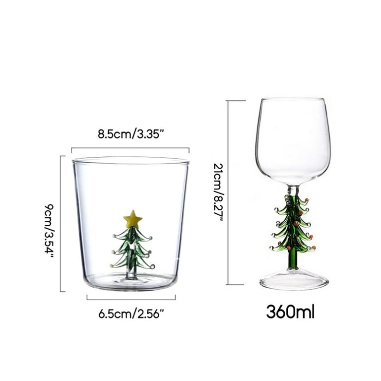 Engraved Christmas 360ml Wine Glasses