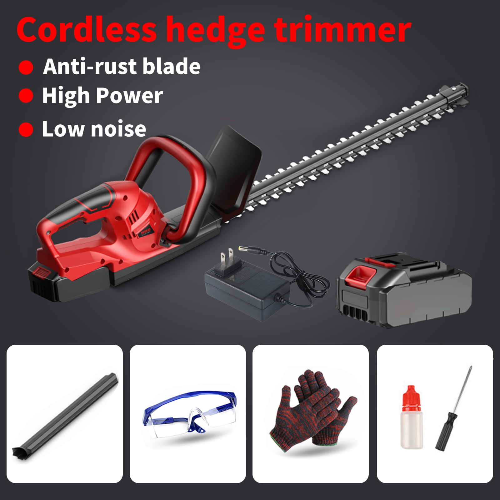 Victool 21V Cordless Electric Hedge Trimmer Double Blade Home Garden Trimmer Shrub Pruning Saw US 110V