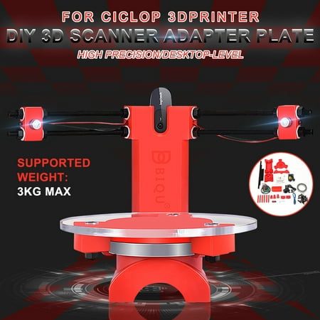 Desktop DIY 3D Scanner Open Source Laser Printers Scanning Plate Kit w/Adapter for Ciclop 3D (Best Diy 3d Printer Plans)