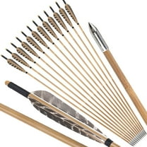 AMEYXGS 12X 33" Bamboo Arrows Feather Archery RecurveBow Longbow Traditional Bow Hunting